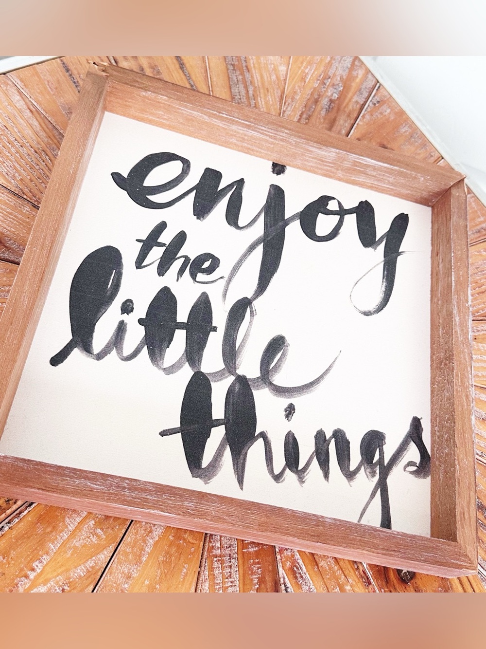Enjoy the Little Things Framed Wall Art - Black on Cream